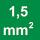 névleges keresztmetszet 1,5 mm²